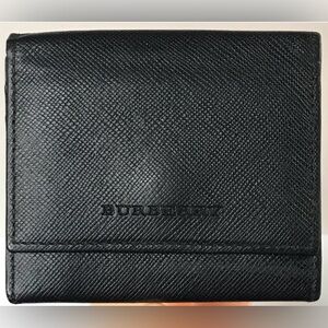 Burberry EUC Black Leather Cardholder And Coin Wallet via